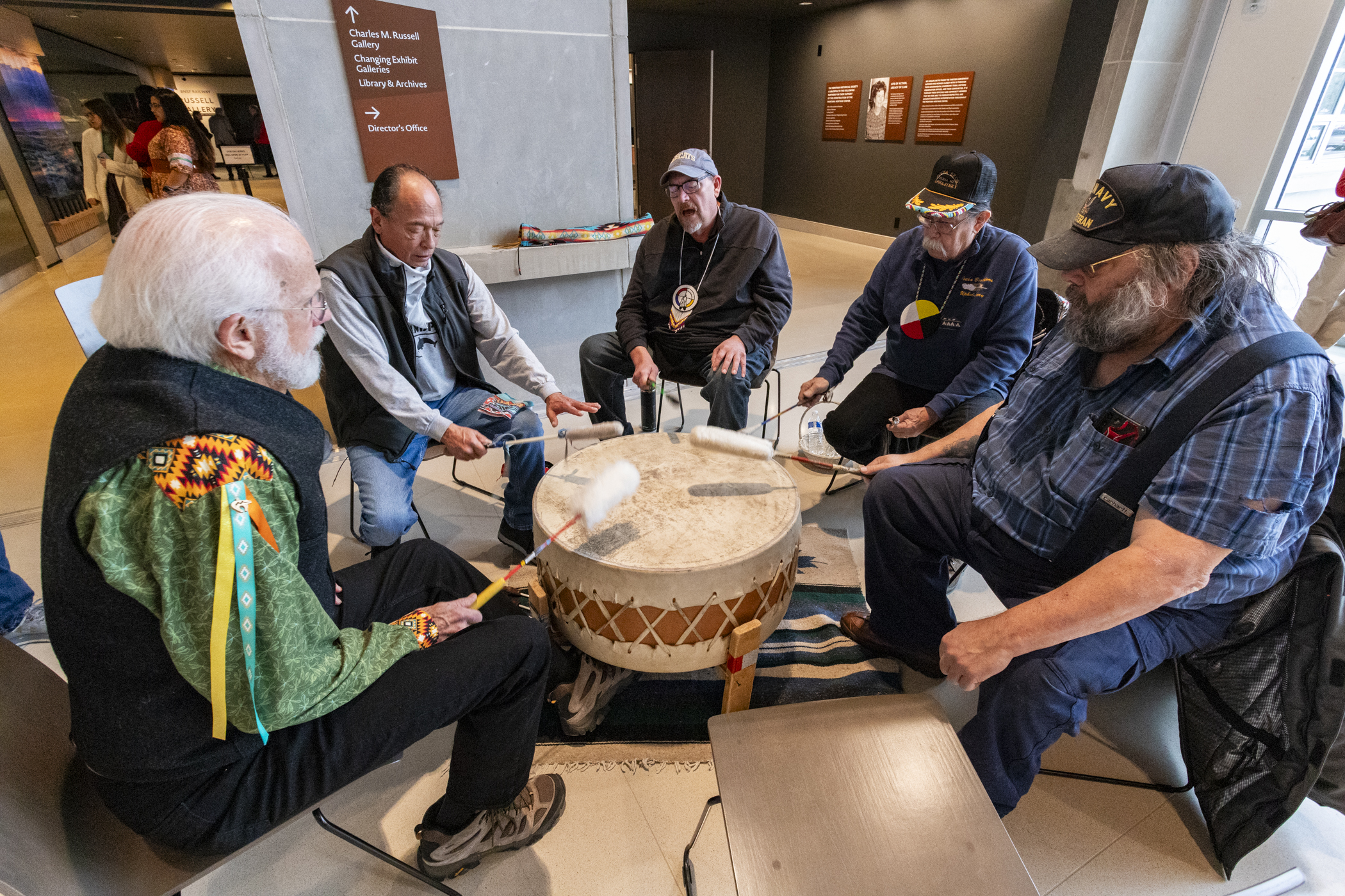 Magpie Singers at the Sunrise Ceremony marking the opening of the Montana Heritage Center