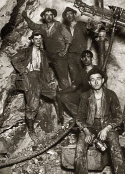 Drill work in a Butte mine