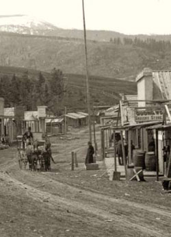Detail of photograph of Pioneer City, M.T., 1883, photo by F. Jay Haynes, Montana Historical Society Photo Archives, Haynes Foundation Coll. H-1098  